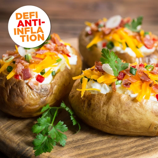 Jacket Potatoes lardons aux fromages (Cheddar & Gruyère)